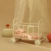 Educational Dollhouses Miniatures Bassinet Crib Toy Pretend Play Realistic Model Bassinet Crib Model Mini Size
