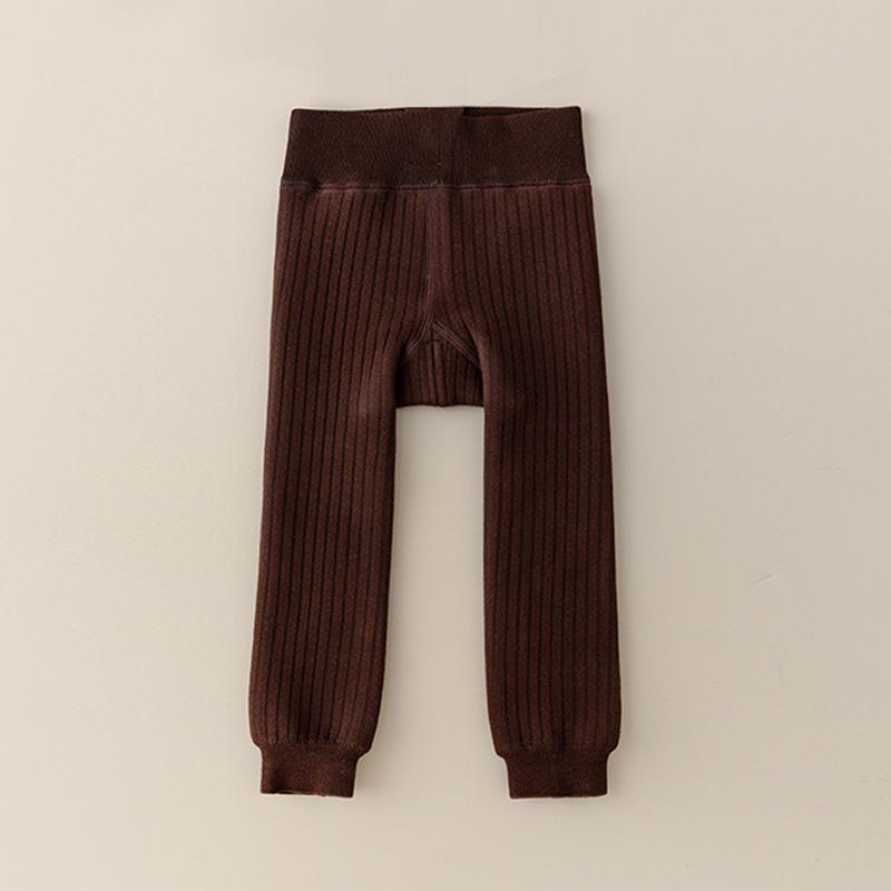 Children's Winter Velvet Base Layer Pants - Thick, Warm Cotton Wool One-Piece for Boys and Girls