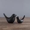 Bird Figurine 4 Sizes Nordic Ceramic Black White Animal Statue Jewelry Home Decoration Living Room Table Sculptural Ornament