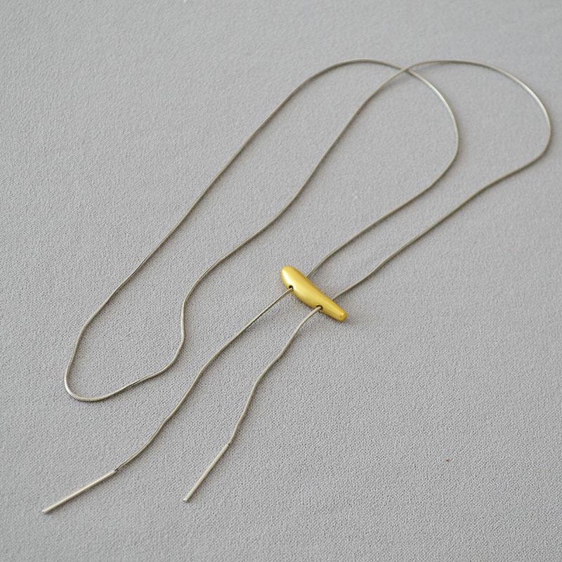 

Autumn And Winter Japanese Niche Brass Retro Gold-Plated Personality Trendy And Cool Temperament Adjustable Long Necklace Sweater Chain Y-Shaped Chain