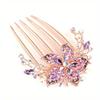 Fashion Sweet Flower Crystal Accessory Water Diamond Comb Plastic Shining Hair Clip Women Versatile Hair Hair Clip Hairband Gift