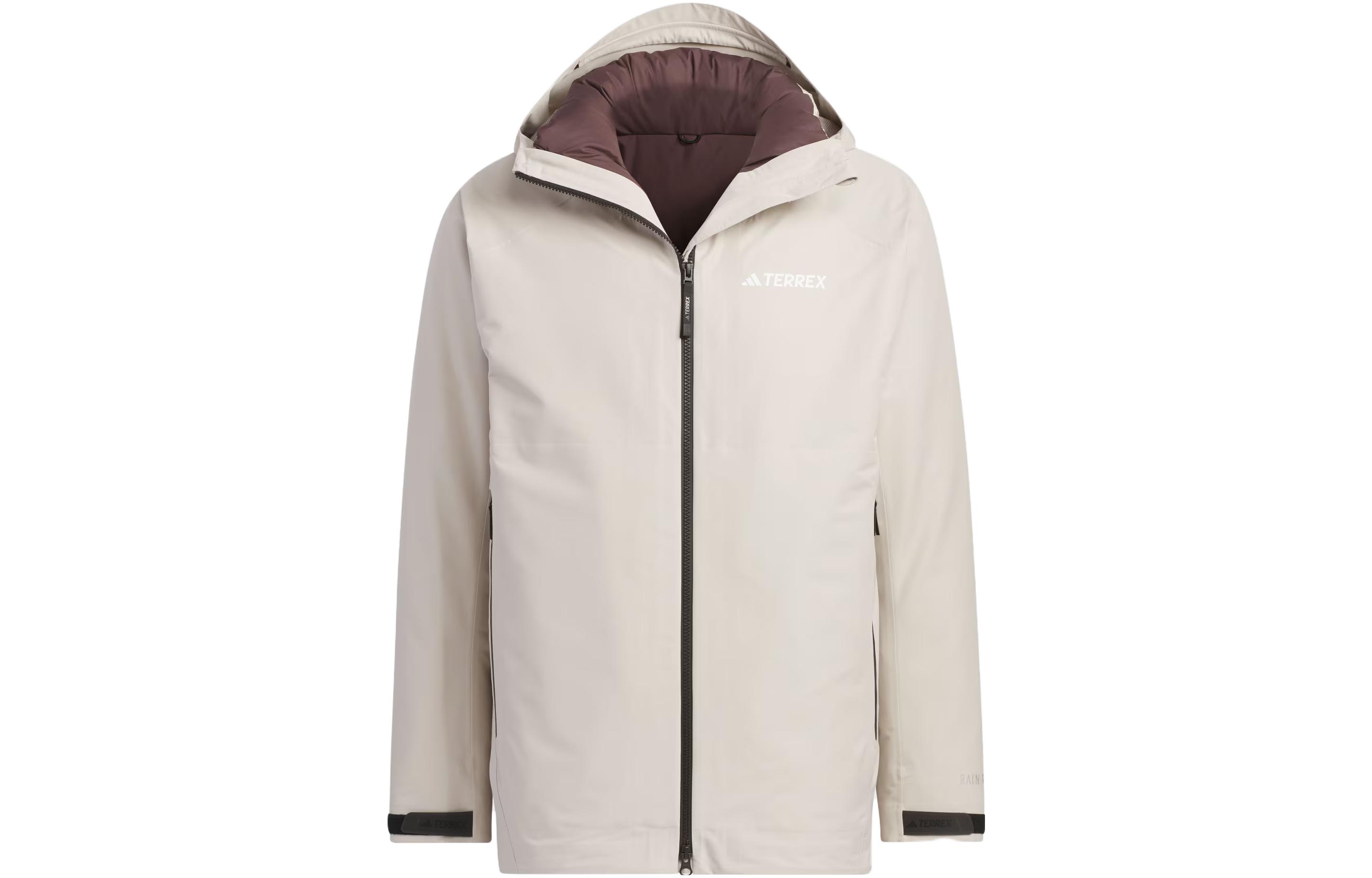 Adidas RAIN.RDY Waterproof And Windproof Windbreaker Jacket Men s Ecru IL8969 M