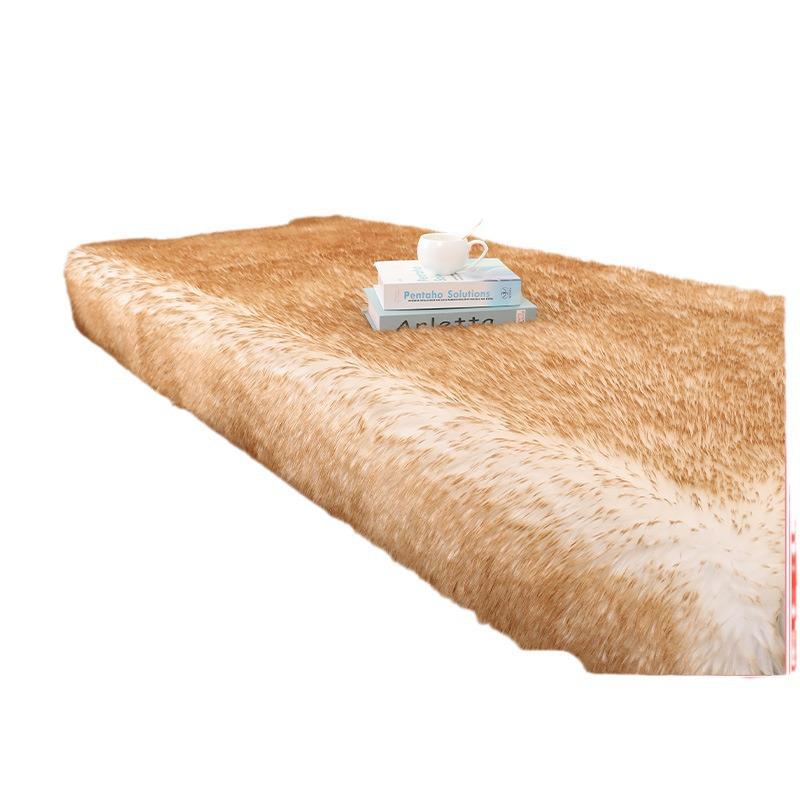 Long-Pile Non-Slip Decorative Bedroom Rug - Imitation Wool, Various Colors