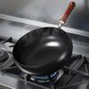 Uncoated Iron Wok Non Coating Chinese StirFry Pan for Home Cooks, Chefs, Restaurant 24CM Single