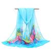 2026 Silk Chiffon Women's Scarf: Korean Style, Versatile, Long, and Thin for Spring, Autumn, Beach, or Winter Decoration