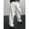 Men's Cross-Border Embroidered Sweatpants: Casual Wide-Leg, Autumn/Winter, Plus Velvet