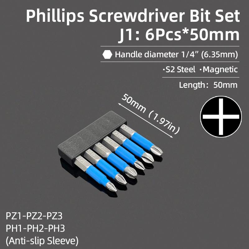 Phillips Screwdrivers Bits Cross Head Magnetic Screwdrivers PH00 PH1 PH2 S2 Hex Shank Hand Tools 50/75/100/150/200/300mm