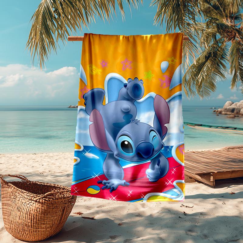 Ultra-Soft Beach Towel with Stitch Theme,Ideal for Pool - Camping, Diving - Perfect Travel Essential, Vibrant Beach Towel.