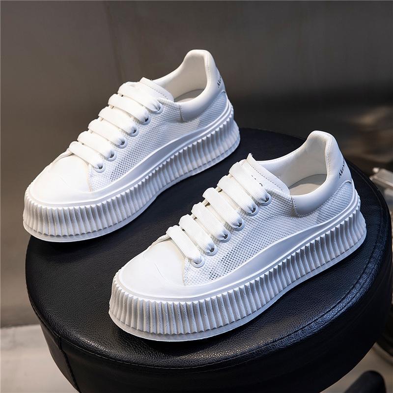 

First layer cowhide biscuit shoes women s 2025 summer new leather little white shoes women s platform versatile shoes casual women s shoes 35 бежевый