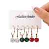 Hot-selling C-shaped earrings, new diamond-encrusted multi-color Christmas pendant, earrings, earrings set.