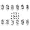 Original design New 12 constellation s925 silver spacer beads beaded, simple style fashionable color zircon DIY accessories
