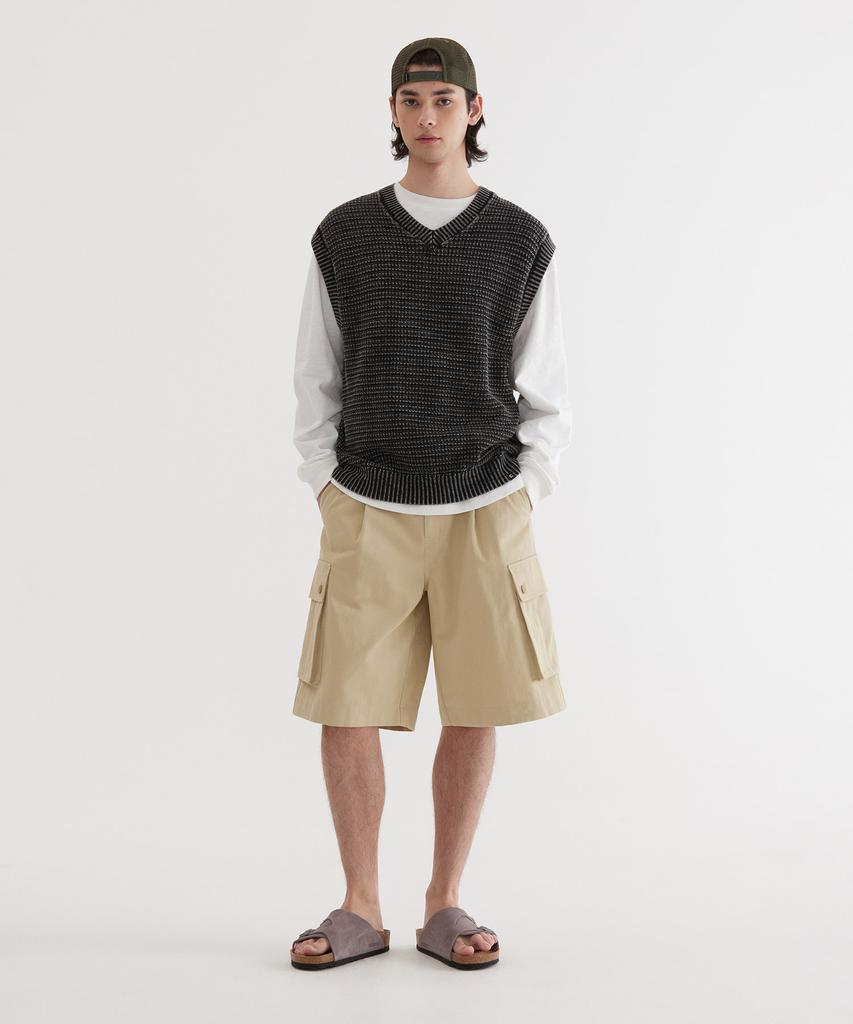 COVERNAT Stone Washed Knit Vest Charcoal