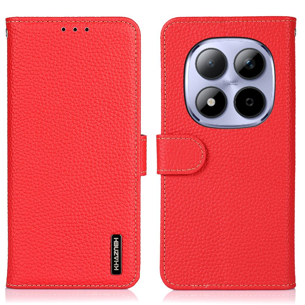 

KHAZNEH For Xiaomi Poco M8 Pro 5G/Redmi Note 15 Pro+ 5G (Global) Case Genuine Cow Leather Flip Phone Cover