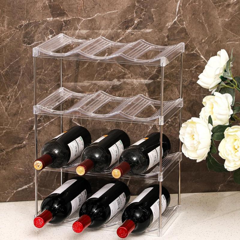 Stackable Water Bottle Organizer Holder For Clear Wine Rack Cup Bottle Holder For Cabinet Home Countertop Fridge Pantry Shelf