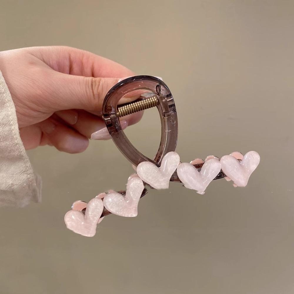 Shark Clip Heart Claw Clip Plastic Hair Crab Clip Fashion Love Heart Hair Claw  Party