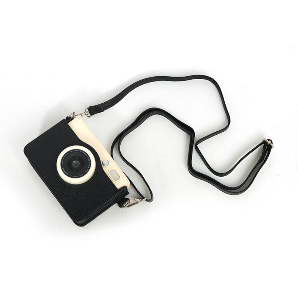 PU Leather Instant Camera Storage Bag Anti Scratch Crossbody Shoulder Bag for CHUZHAO D1pro Travel