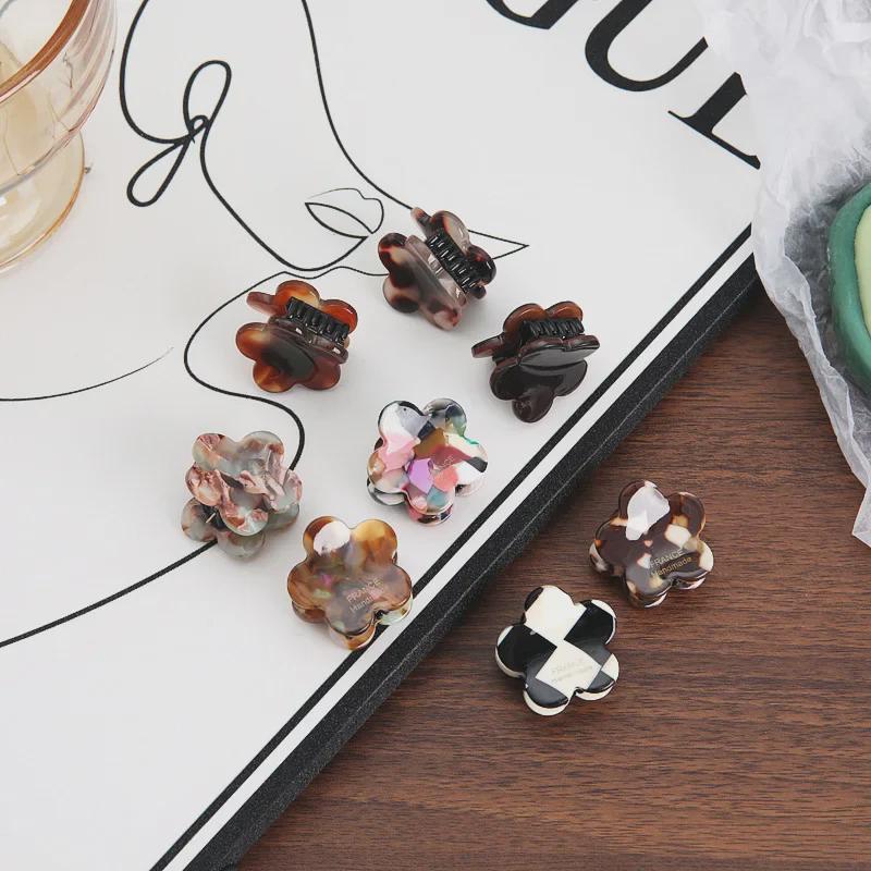 Exquisite Luxury Acetate Floral Hairpin - Small Side Clip for Bangs, Women's Hair Accessory