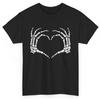 Skeleton Hands Heart Sign Retro Halloween Costume Women Girl T Shirt