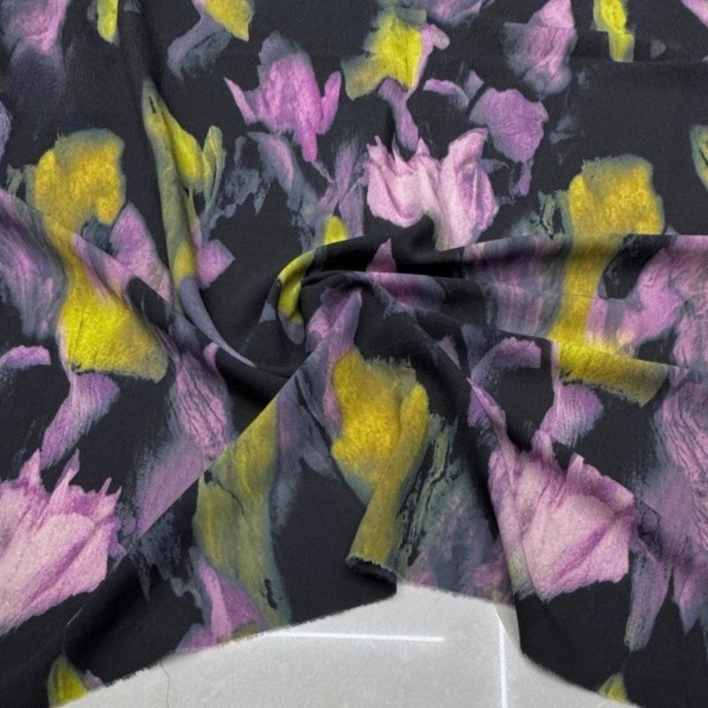 100x150cm Floral Printed Style Fabric Summer Silk Chiffon Fabric for Diy Sewing Soft Comfortable Dress Shirt Pajamas Pants