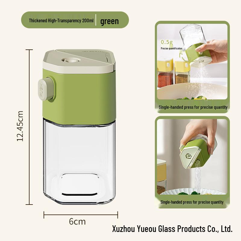 Dual-Use Kitchen Seasoning Jar: Quantitative Salt & Cumin Shaker, Moisture-Proof, Large Opening for Sugar & Sesame Seeds.