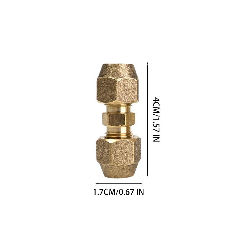 Leakproof Brass Double Flare Coupling Air Conditioning Pipe Straight Adapter Refrigeration Tubing Extension Connector Fitting
