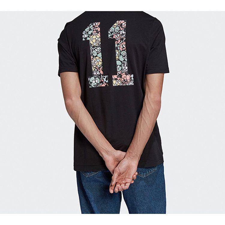 Adidas Lil Stripe Number Print Short Sleeve T-Shirt Men Tops Black GE4686
