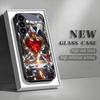 Red heart-shaped tempered glass phone case suitable for Samsung Galaxy S26 S25 S24 S23 S22 S20FE/Ultra/Plus anti drop back cover