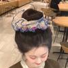 Large Intestine Circle Embroidered Mesh Scrunchie Korean Style Flower Lace Hair Ring  Daily