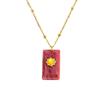 Pendant Square Neck Chain Vintage Sweater Chain Korean Chic Sun Stone Necklace  Women