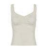 H's European and American Women's Clothing French Minority Lace Lace Light Yellow Strap Basic Silm Outwear Sexy Short Top