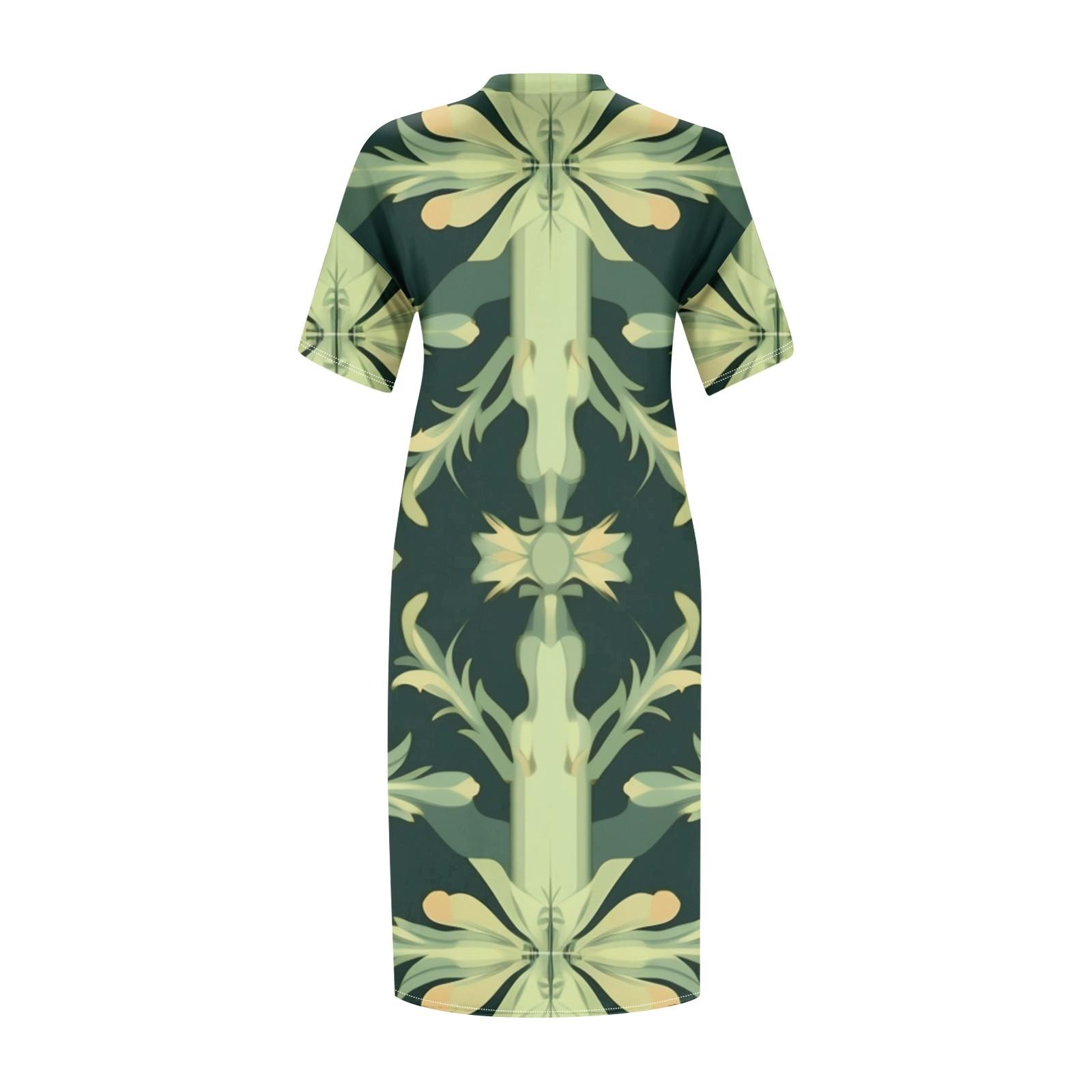 Женское летнее повседневное платье больших размеров с v-образным вырезом и коротким — фото 5