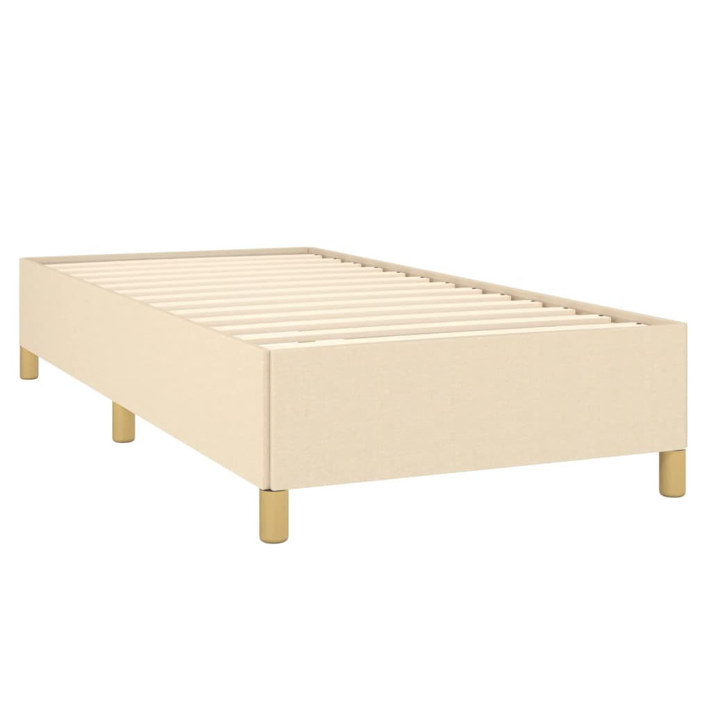 Bed Frame without Mattress Cream 90x190 cm Fabric