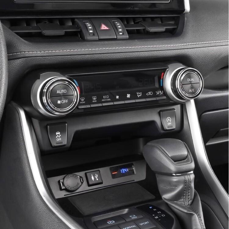 Black Console Air Condition Adjust Knob Ring Cover For Toyota RAV4 2019-2025