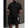 Men's Plus Size T-shirt Set Summer Short-sleeved Shorts Suit Fashion Classic Retro Print Suit Casual and Breathable Suit for Man