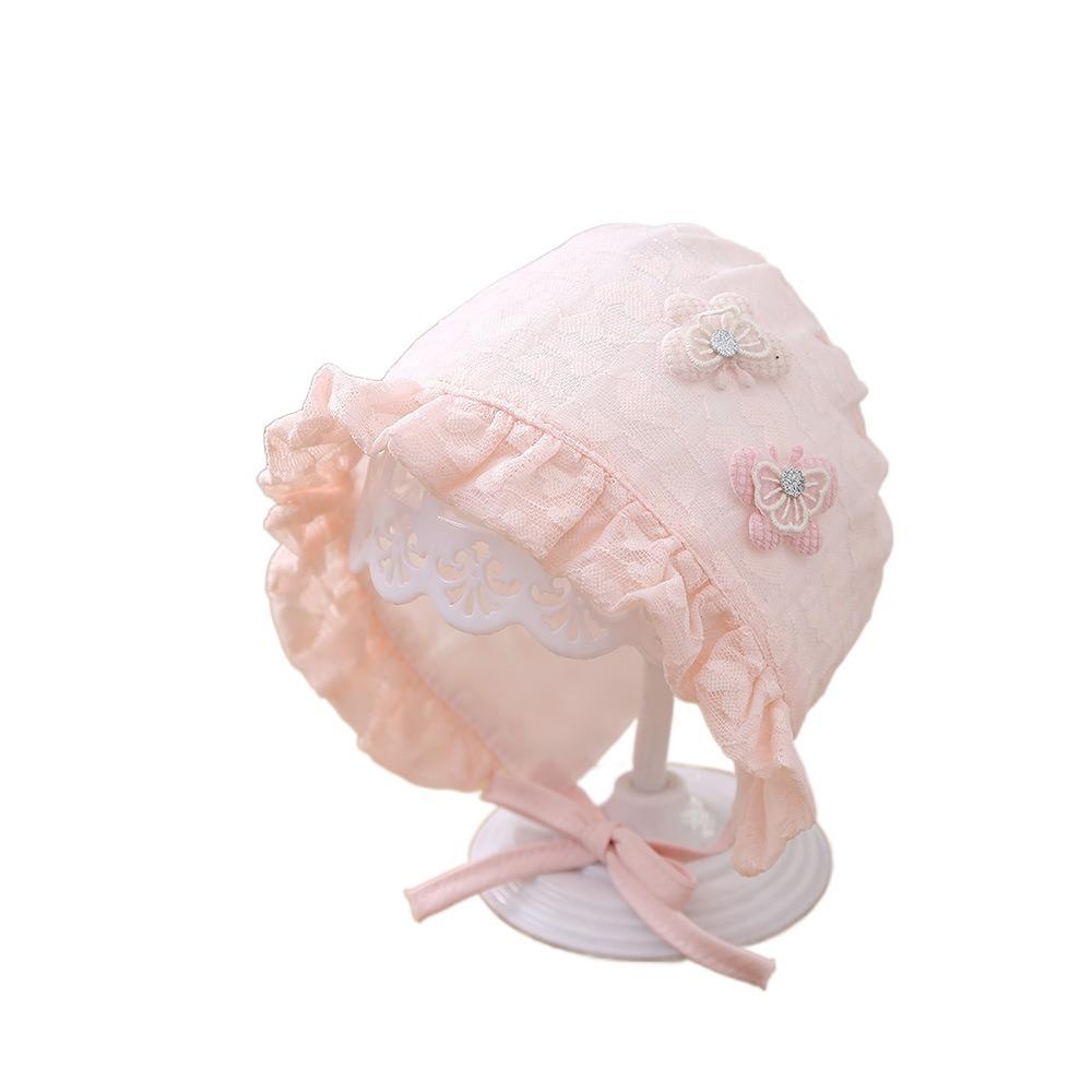 Lace Newborn Bonnets 0-12M Adjustable Sun Hat 2025 Infant Bonnet for Baby Girl