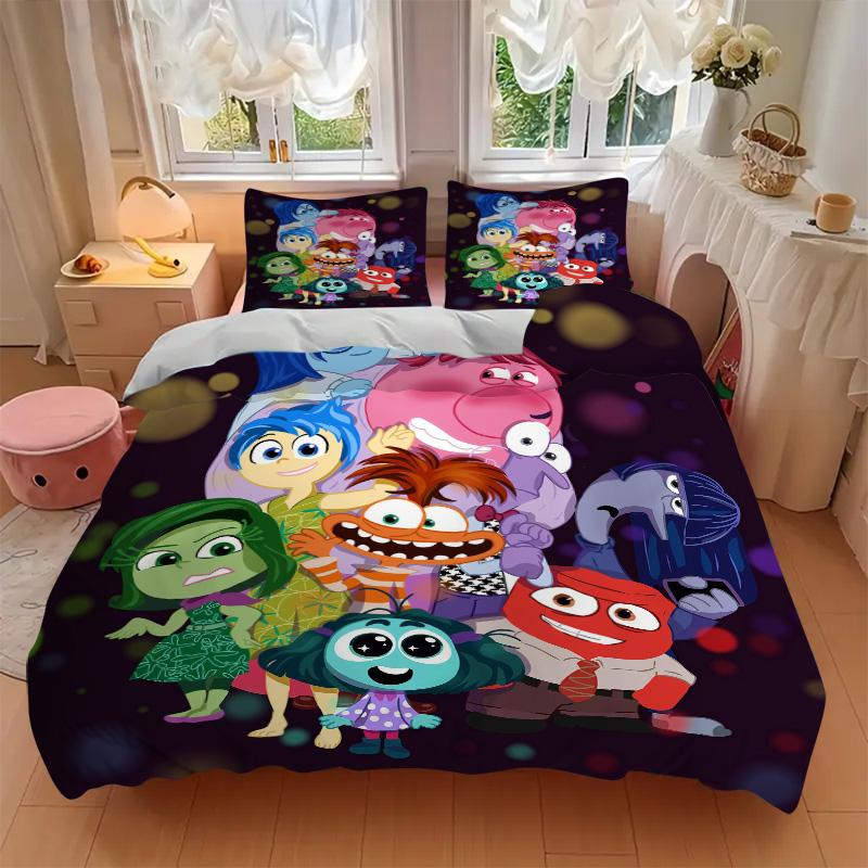 Inside Out Emotions Print 3Pcs Bedding Setduvet Cover With 2 Bedropillowcase Home Birthday Gift