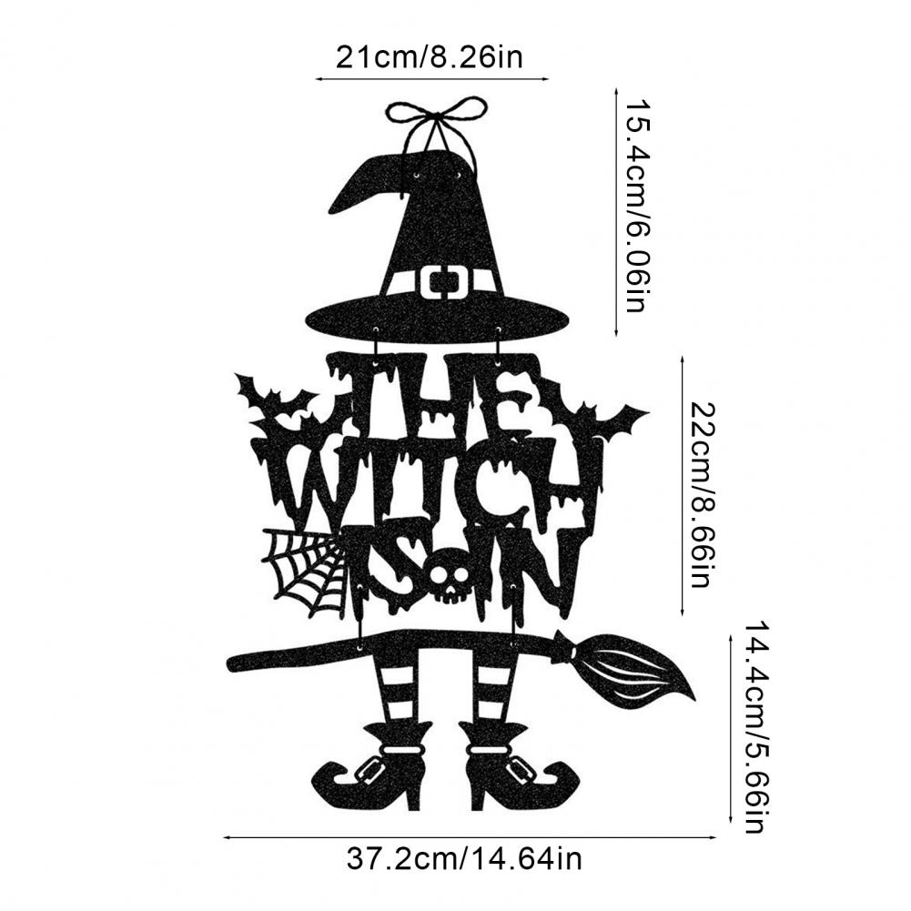Witch-themed Decor Spooky Witch Leg Hat Broomstick Halloween Door Sign for Indoor Outdoor Decor Farmhouse Witch for Home