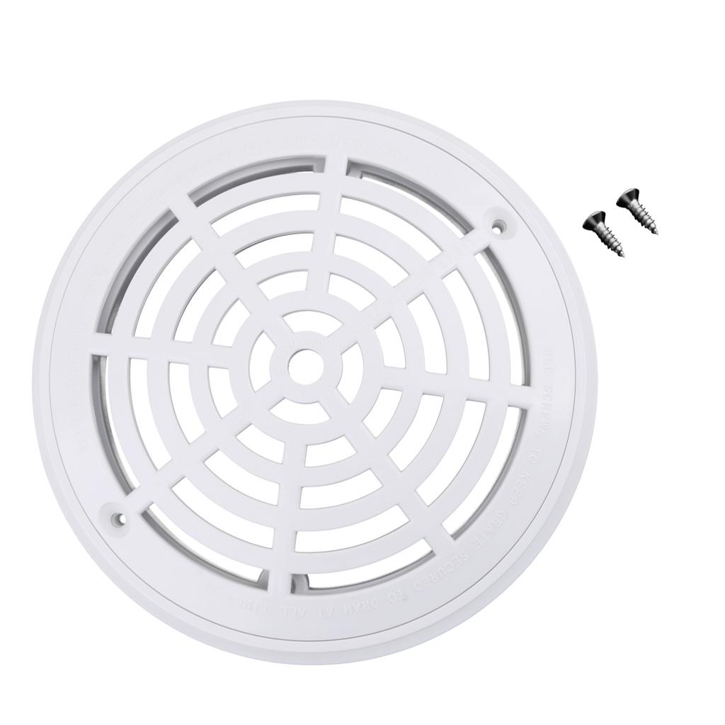 Replacement Cover Main Drain Swimming Pool Accessary with Screws White