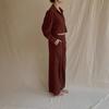 Ladies' Four Seasons Versatile Casual Waist Top with Three Dimensional Pocket Work Pants Retro Two Piece Set