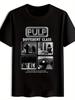 Vintage Rock Band Graphic T-shirt - Black Short Sleeve Round Neck Tee with Pulp Different Class & Retro Band Photos