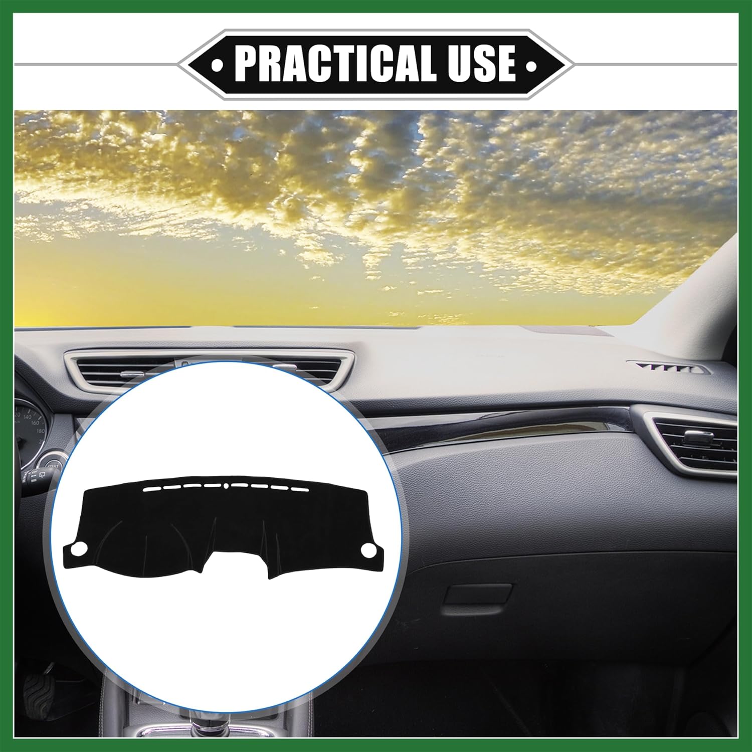 

Motoforti Car Dashboard Cover Mat Compatible for Kia Sportage 2005-2010, Protective Polyester Black Center Console Interior Trim Dash Board Mat