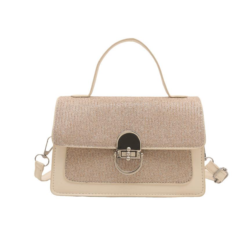 Contrasting Color Trend Fashion Small Square Bag Women's 2025 New High-end Texture Messenger Bag Niche Simple Casual Shoulder Bag