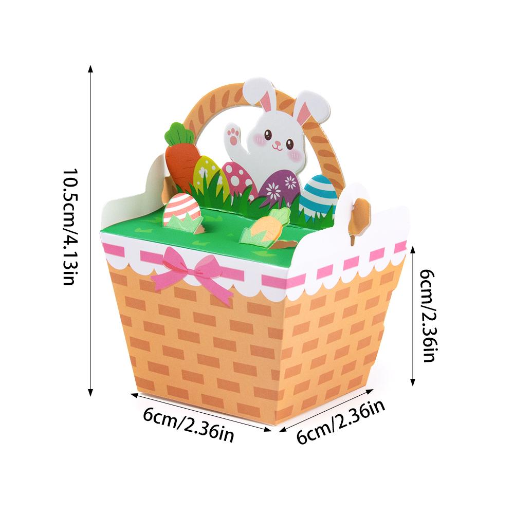 

10/20pcs Cute Bunny Paper Cookie Candy Box Easter Theme Rabbit basket egg Gift Packing Boxes for Kids Happy Easter Party Decor 10pcs&as photo