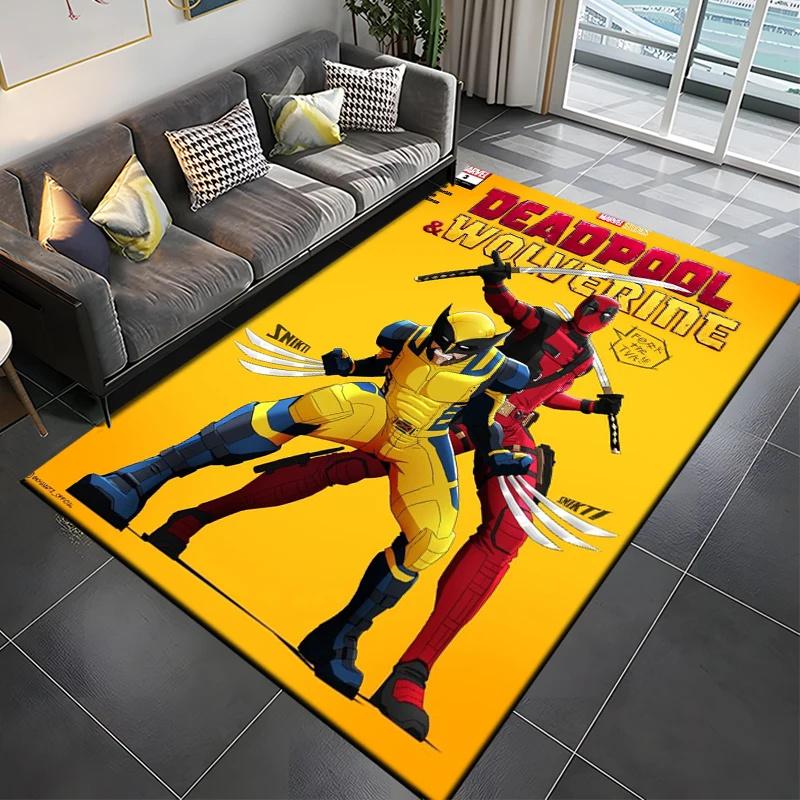 Marvel Spider Man Area Rug Cartoon Anime Deadpool 3D Carpet for Living Room Kitchen Bedroom Decor Floor Non Slip Mat Gift
