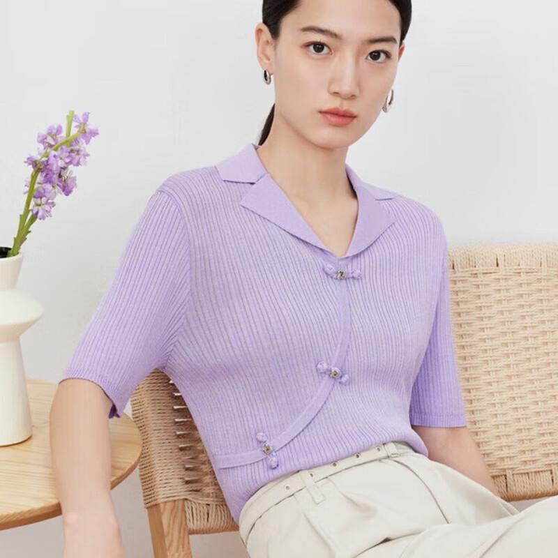 JUZI ANNACO Women's Textured Stripe V-Neck Knit Pullover