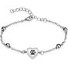 Shajwo Urn Bracelet for Ashes for Women Men Dog Cat Paw Print Pet Cremation Jewelry Adjustable Memorial Keepsake Link Bracelet