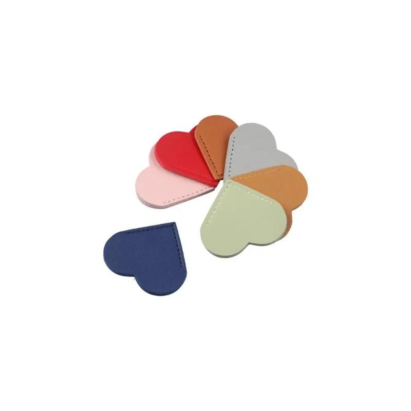 2Pcs Portable Heartshaped Corner Page Marker Vintage Multicolor Leather Bookmark Book Decorative Creative Reading Bookmarks Books