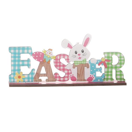 Ozdoba wielkanocna Jasne kolorowe drewniane tabliczki Królik Kwiat Gnome Wzór Ozdoba na biurko do dekoracji festiwalu w domu