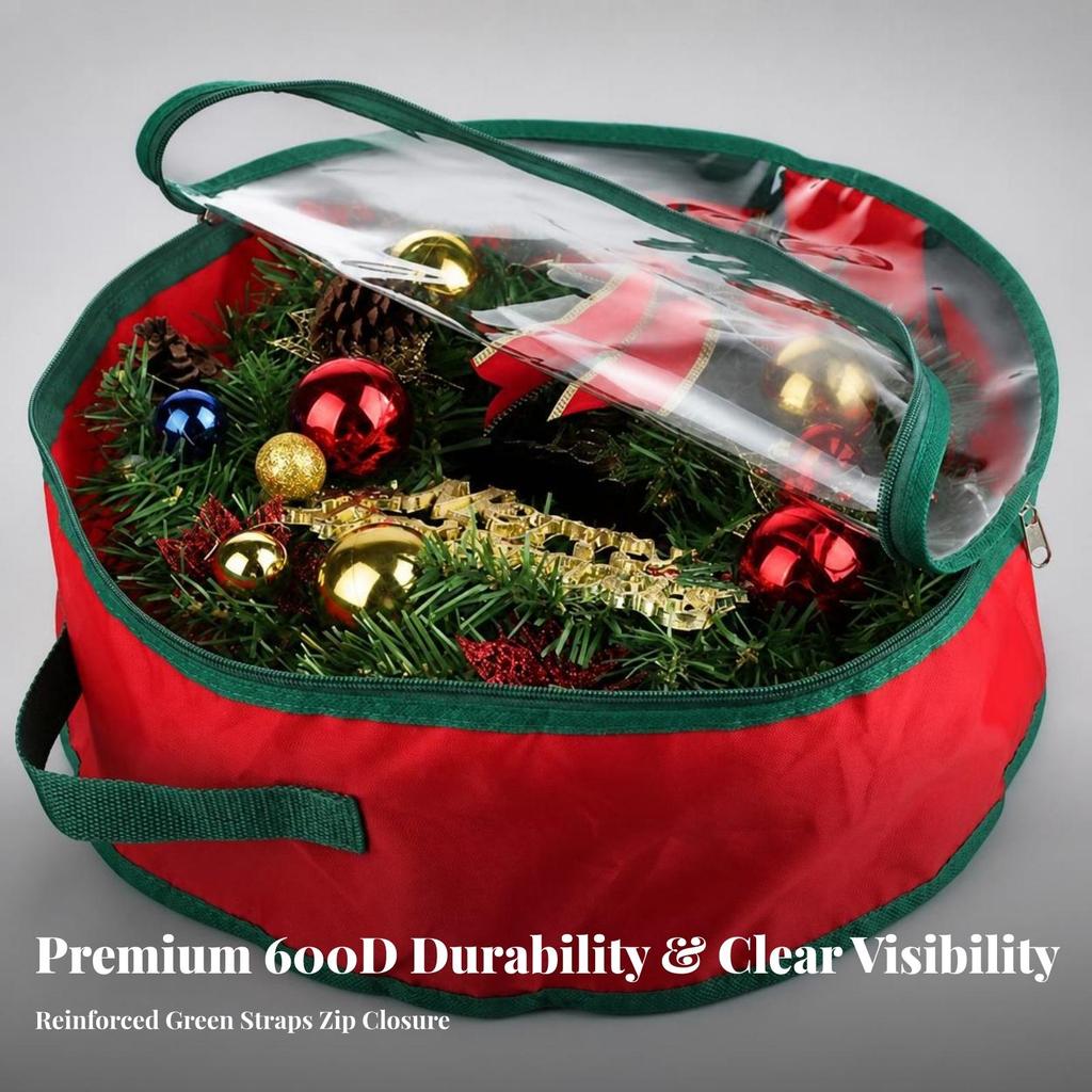 Holiday Decoration Storage Bag Dust-Resistant Wreath Organizer Long-Lasting