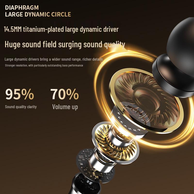 Clip-on Bluetooth Headset with Long Battery, Noise Reduction, Sports Card Insertion, In-Ear Gaming, Wireless